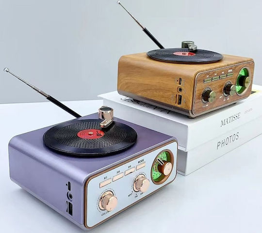M1217BT Retro Cu baterie cu Bluetooth și USB Violet