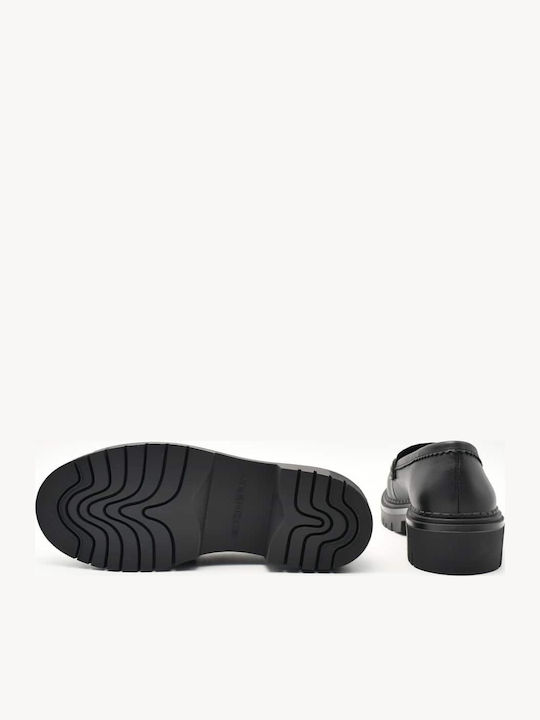 Leather Women's Loafers in Black Color