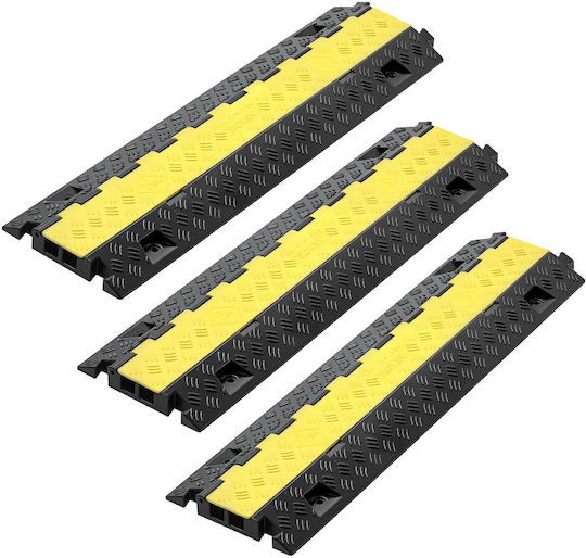 Vevor Cable Protection Ramp Capacity 9.979 Kg Per Axle 2 Channels Heavy Duty TPU Cable Cover Channel 31 x 28 mm Speed Bump Opening Cover Indoor & Outdoor Use Set of 3 Pieces