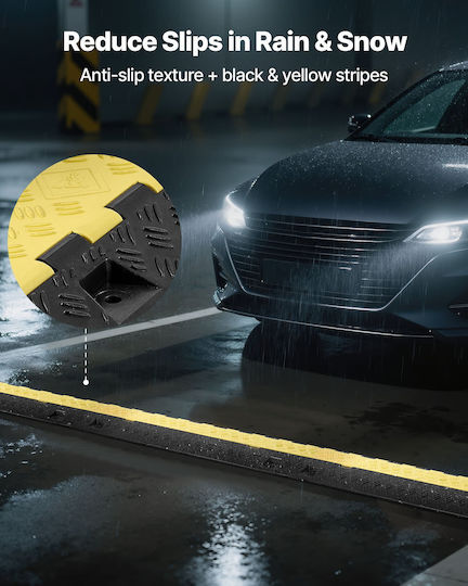 Vevor Cable Protection Ramp Capacity 9.979 Kg Per Axle 2 Channels Heavy Duty TPU Cable Cover Channel 31 x 28 mm Speed Bump Opening Cover Indoor & Outdoor Use Set of 3 Pieces