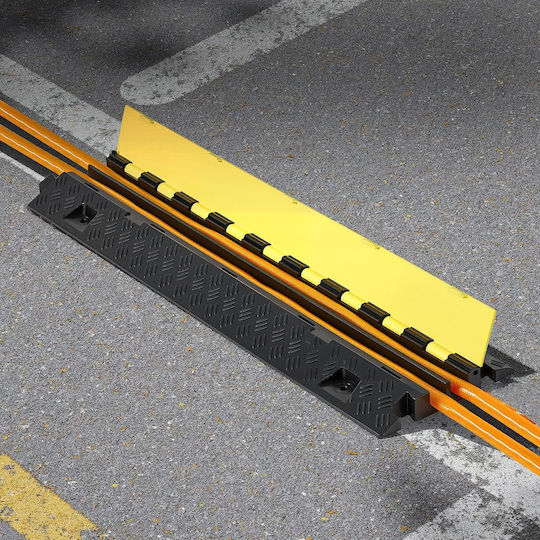 Vevor Cable Protection Ramp Capacity 9.979 Kg Per Axle 2 Channels Heavy Duty TPU Cable Cover Channel 31 x 28 mm Speed Bump Opening Cover Indoor & Outdoor Use Set of 3 Pieces