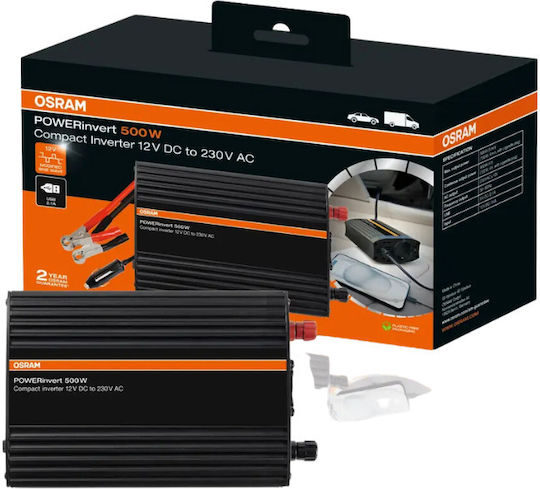 Osram Inverter für Autos Modifizierte Sinuswelle 500W zur Umwandlung von 12V DC in 230V AC