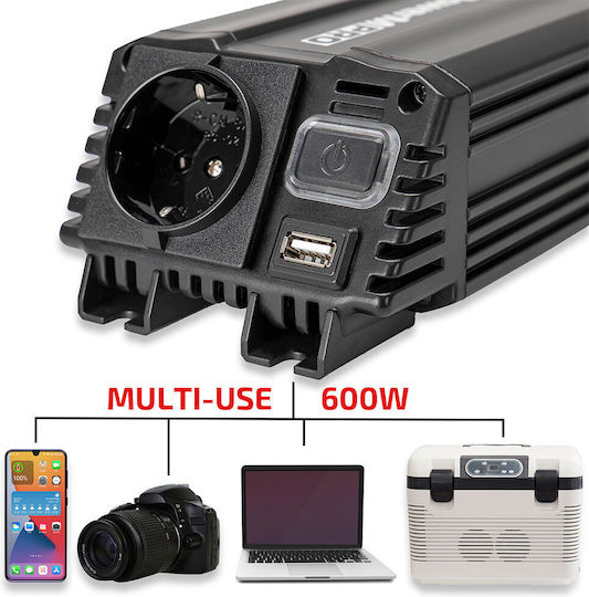 Invertor Heyner Premium M Pro 300-600w 12v Alimentare 230v Usb