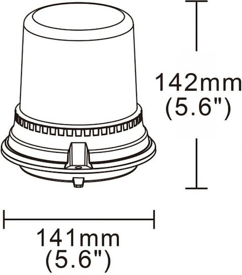 LED Notfall-Autolicht Orange Magnet Vakuum Ø141mm 12v24v