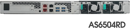 Asustor Lockerstor 4RD AS6504RD NAS Rack με 4 θέσεις για HDD/SSD και 4 θύρες Ethernet