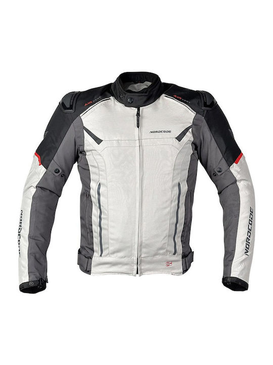Nordcode Viper Evo Men's Motorcycle Jacket 4 Seasons Waterproof Light Grey