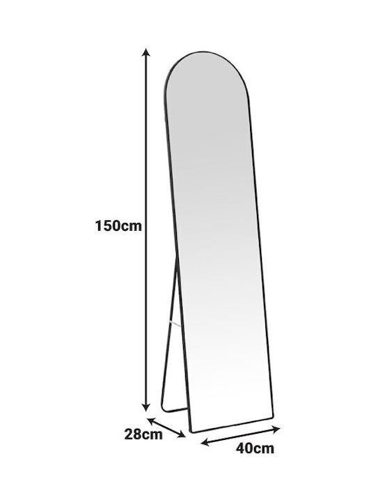 Plaza Wandspiegel Ganzkörper mit Weiß Metallisch Rahmen 150x40cm 1Stück