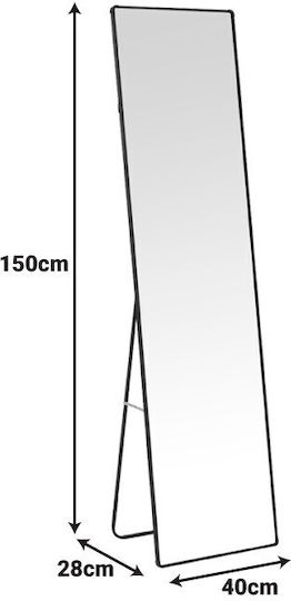 Pakketo Moira Καθρέπτης με Μαύρο Μεταλλικό Πλαίσιο 150x40cm