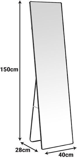 Pakketo Moira Огледало На Пода С Бяла Металик Рамка 150x40см