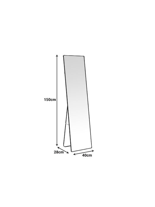 Pakketo Moira Floor Mirror With Gold Metal Frame 150x40cm