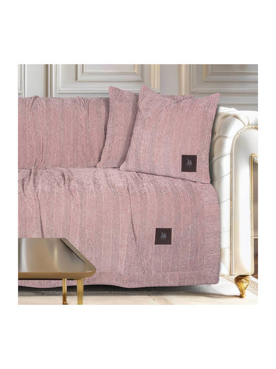 Das Home Essential 3948 Ριχτάρι Τριθέσιου Καναπέ Chenille 180x300εκ. Pink 206183003948