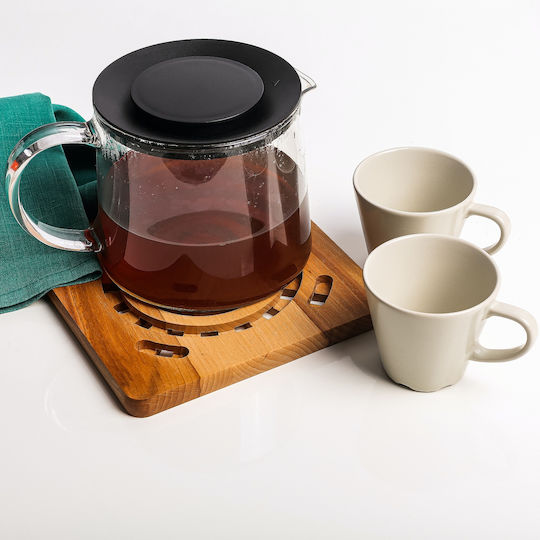 Creative Home Pot Holder 19.5 X 19.5 X 1.5 Cm Natural Beech Wood Reversible Table Surface Protection Heat Resistant Eco-friendly