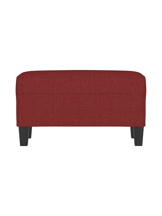 Burgundy Fabric Upholstered Bench Stool 70x35x41cm