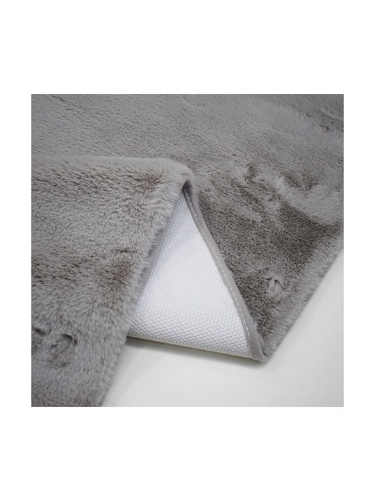Eurofil Χαλί Αντιολισθητικό Γούνινο 100x160cm Light Grey