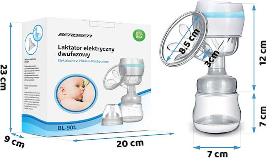 Berdsen 5901 Ηλεκτρικό Μονό Θήλαστρο Μπλε 150ml
