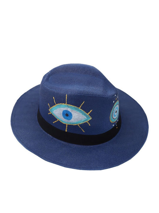 Aquablue Γυναικείο Ψάθινο Καπέλο Navy Μπλε