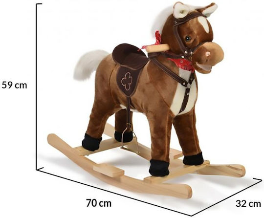 Moni Chipper Fabric Rocking Toy Horse for 36+ months with Sounds & Music with Max Load Capacity 50kg Brown