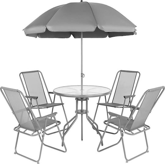 Комплект Детска Маса със Столове Сив Saska Garden