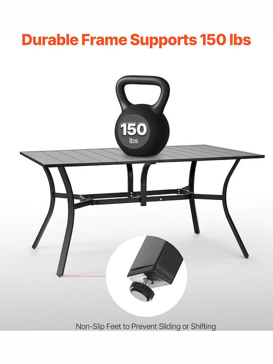 Tisch Stabil Schwarz 150x96x29cm