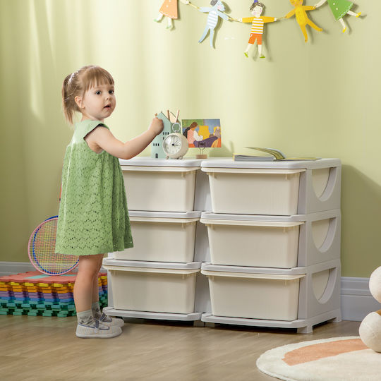 HomCom Toy Storage System made of Plastic White 75x37x56.5cm 1pcs