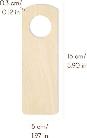 Creative Deco 10x Agățători de Ușă din Lemn 15 X 5 Cm Decupaje Netede pentru Pirogravură din Lemn