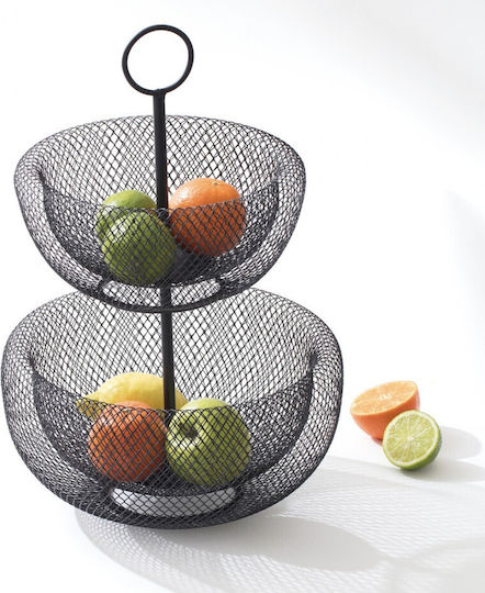 Atmosphera Mesh Φρουτιέρα Μεταλλική 2 Επιπέδων Μαύρη 29x29x38εκ. Atmosphera Mesh Φρουτιέρα Μεταλλική 2 Επιπέδων Μαύρη 29x29x38εκ.