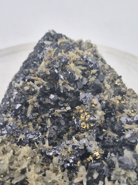 Raw Sample Of Galena Quartz Chalcopyrite Natural Stone
