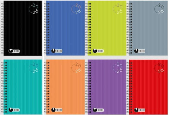Λιναρδάτος Ημερήσιο Planner 2026 Σπιράλ 17x24εκ. (Διάφορα Χρώματα)