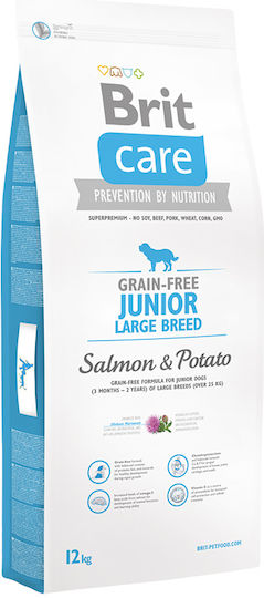 Brit Care Junior Large Breed 3kg Trockenfutter ohne Getreide für Welpen großer Rassen mit Kartoffeln und Lachs