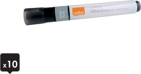 Nobo Liquid Ink Markers Black 10 Pcs 1915377