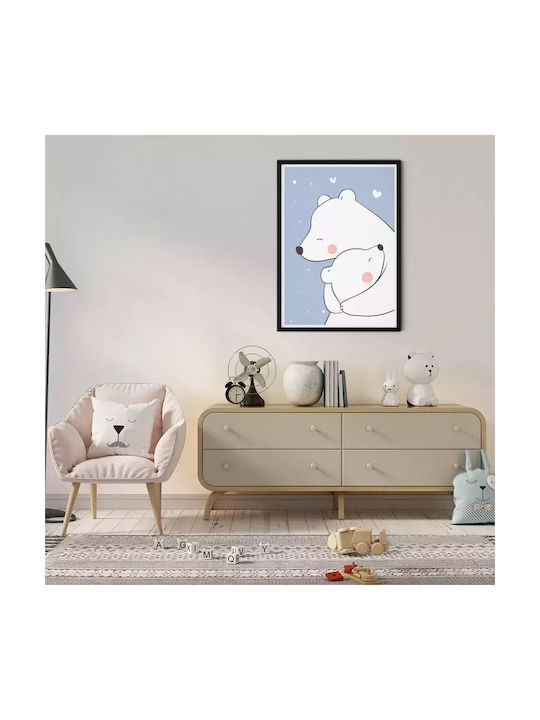 Παιδικό Κάδρο Loving Bears με Λευκή Κορνίζα από Πλαστικό 21x30εκ.