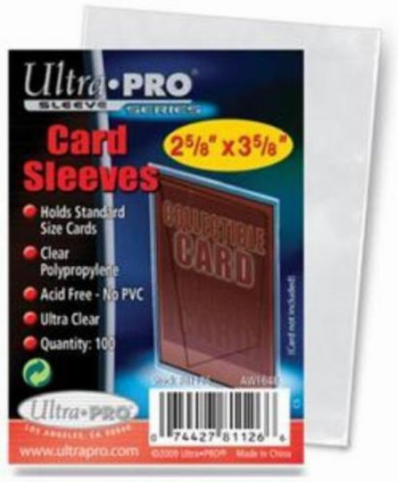 Ultra Pro Regular Меки Ръкави за Карти Стандартен Размер 100 Броя Прозрачни
