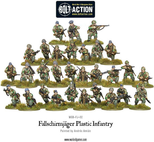 Warlord Games Fallschirmjager Figura Modele Statice Din Plastic Verde