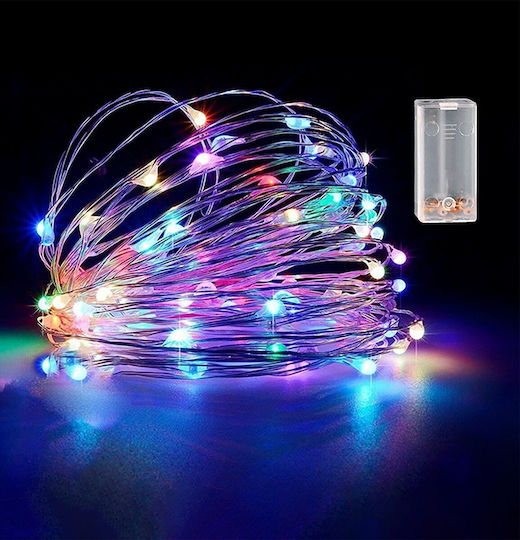 100 Lights LED 10.3m. Multicolor Battery in String 1pcs