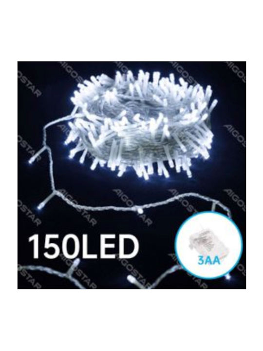 150 Λαμπάκια LED 15μ. Ψυχρό Λευκό Μπαταρίας σε Σειρά