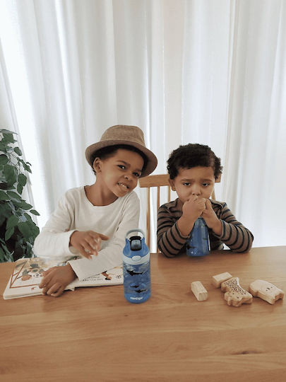 Contigo Sharks Παιδικό Παγούρι Πλαστικό με Καλαμάκι Non Spill 420ml