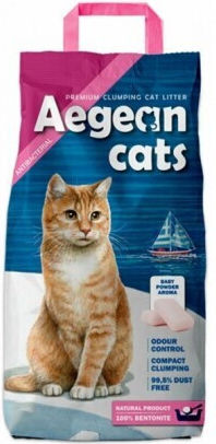 Aegean Cats Άμμος Γάτας Μπετονίτης με Άρωμα Baby Powder 20kg