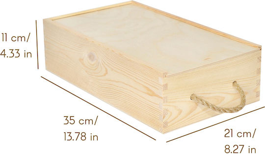 Cutie de Vin Creative Deco Capac Glisant Sfoară 2 Sticle 35 X 21 X 11 Cm Depozitare Perfectă a Vinului Cadouri Decorare Decoupage Personalizare