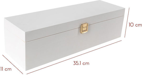 Creative Deco White Wine Box 1 Bottle 36 X 11 X 9.8 Cm Lid Lock Perfect Wine Storage As A Gift Decoration Decoupage Personalization