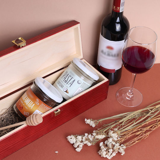 Creative Deco Rot lackierte Weinbox 1 Flasche 35,1 x 11 x 10 cm Deckelverschluss Perfekte Weinlagerung Geschenkdekoration Decoupage Personalisierung