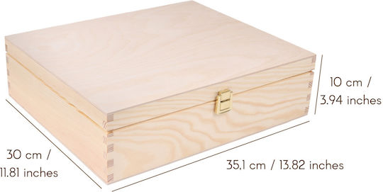 Creative Creative Deco Wine Box for 3 Bottles 35.1 x 30 x 10 cm Lid Lock Perfect Wine Storage as a Gift Decoration Decoupage Personalization