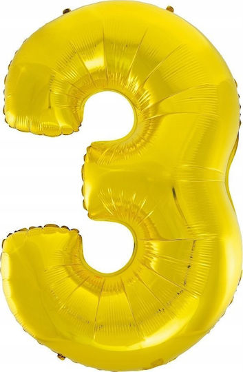 Балон Фолио Jumbo Число 3 Златист 92бр