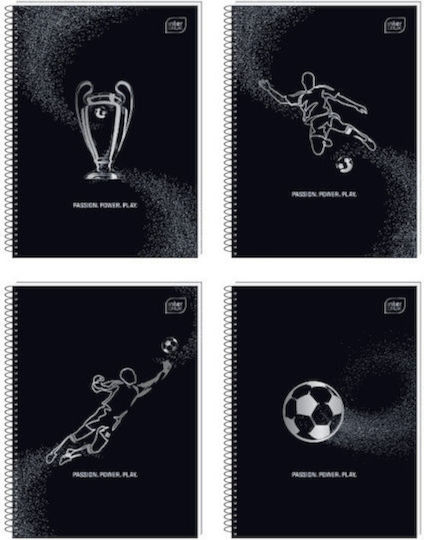 interDRUK Spiral Notebook Ruled A4 90 Sheets 3 Subjects 1pcs (Μiscellaneous Designs)