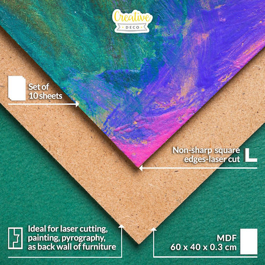 Creative Deco 10 Mdf Board 60 X 40 Cm 600 X 400 X 3 Mm Mdf Boards Diy Manual Work Perfect Pyrography Laser Cutting Modeling Milling Cnc Plotter Jigsaw