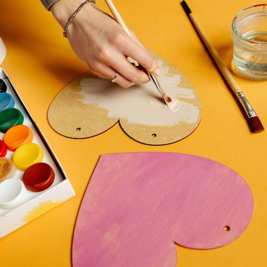 Creative Deco 4 X Large Heart Plaque Mdf 150 X 130 Mm Lightweight Decoration Signs Perfect Painting Staining Engraving Artistic Projects