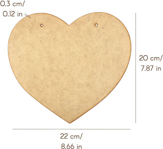 Creative Deco 4 X Large Heart Plaque Mdf 150 X 130 Mm Lightweight Decoration Signs Perfect Painting Staining Engraving Artistic Projects