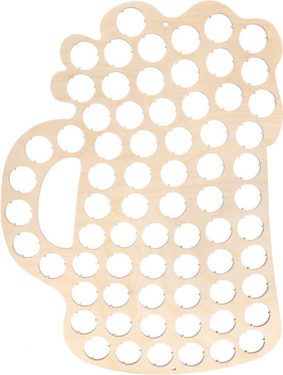 Colecționar de Capace de Bere din Placaj Creative Deco Dimensiune 32,5 X 44 X 0,5 Cm Colecție 70 Capace