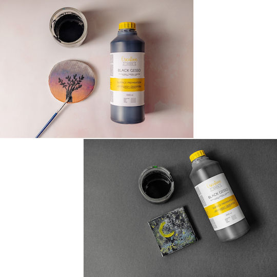 Creative Deco Black Painting Primer Gesso 1l Surface Preparation Professional Primer