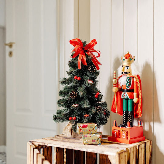 Decorațiune de Crăciun Lemn Braduleț 40cm. Împodobit Verde