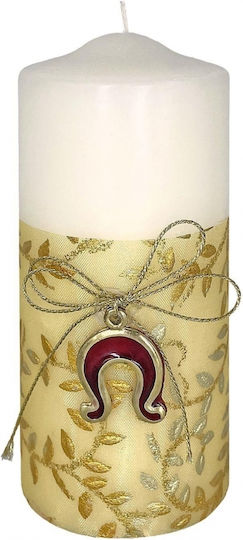 XMASfest Crăciun Lumânare Alb 12x5cm.